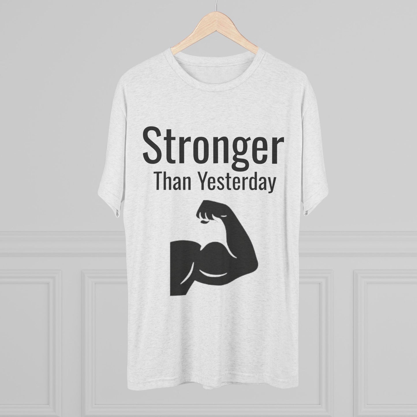 Motivational Fitness Tee, Gym Shirt, Unisex Workout Top, Strength Progress T-Shirt, Gift for Fitness Enthusiasts, Stronger Than Yesterday