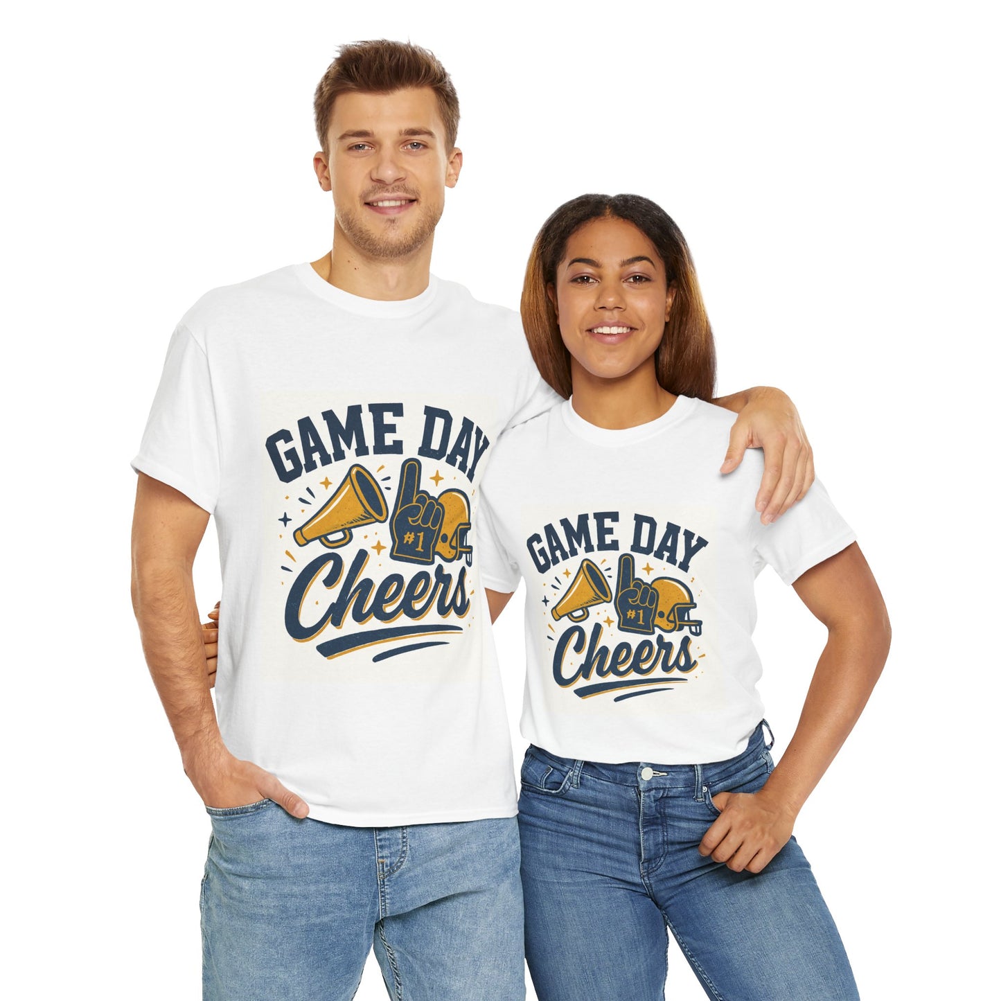 Game Day Cheers Unisex Heavy Cotton Tee, Sports Fan Apparel, Game Day Shirt, Tailgate Tee, Gift for Sports Lovers