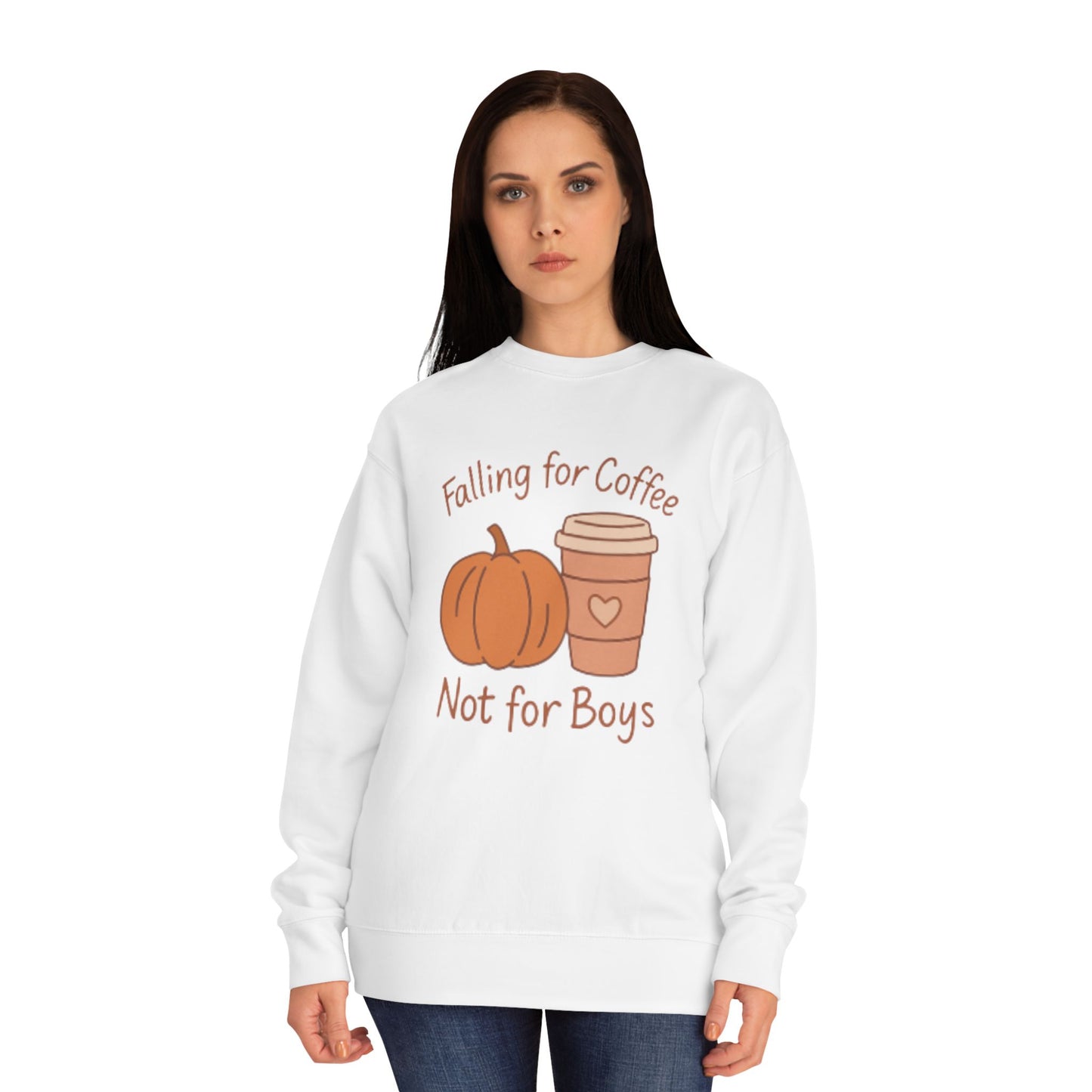 Falling for Coffee Not for Boys | Cozy Fall Pumpkin Sweatshirt