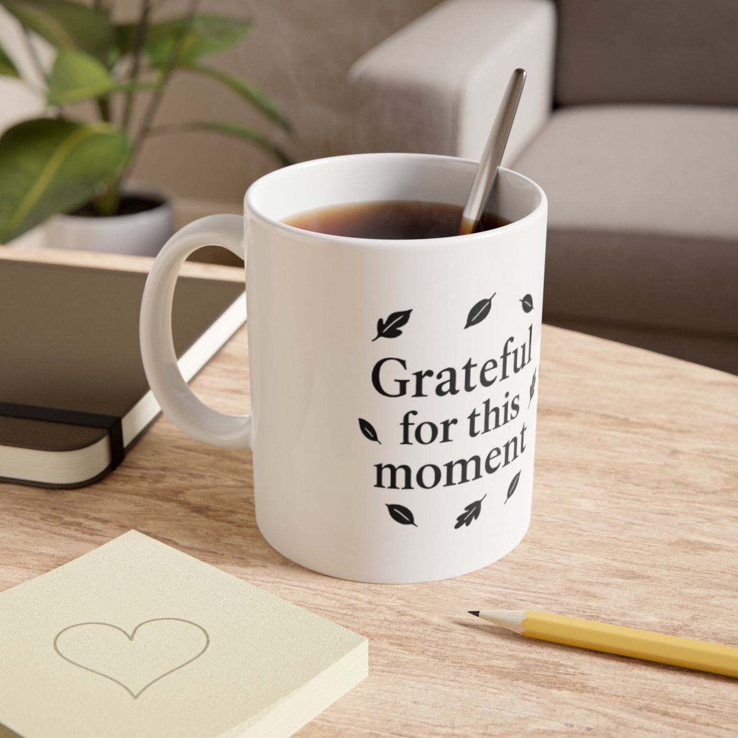 Grateful Moments Mug, Coffee Cup, Thoughtful Gift, Inspirational Drinkware, Home or Office Decor, Self-Care Present