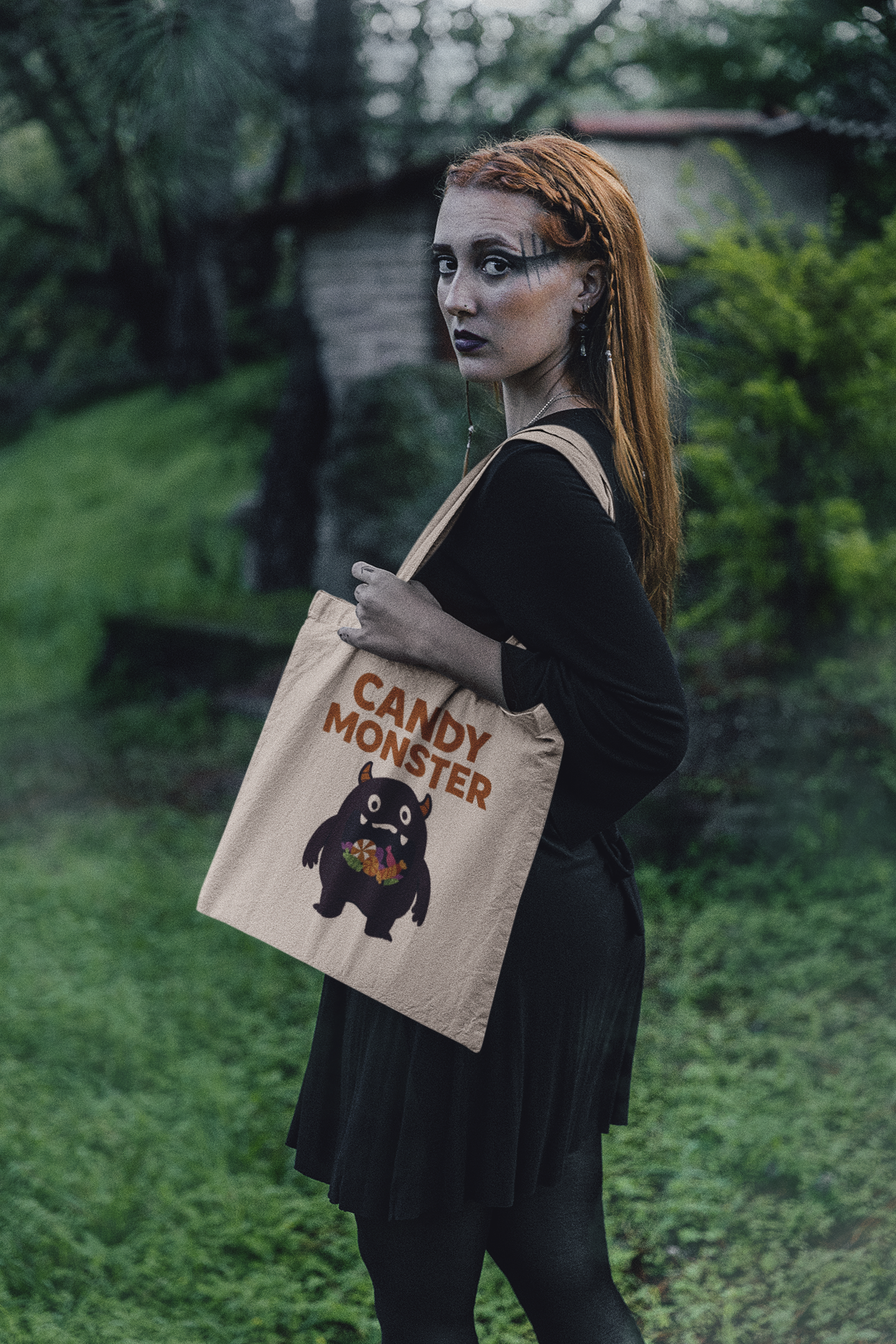 Candy Monster Tote Bag | Cute Canvas Bag for Trick or Treating, Everyday Use, Eco-Friendly Shopping, Gifts for Kids, Halloween Decor