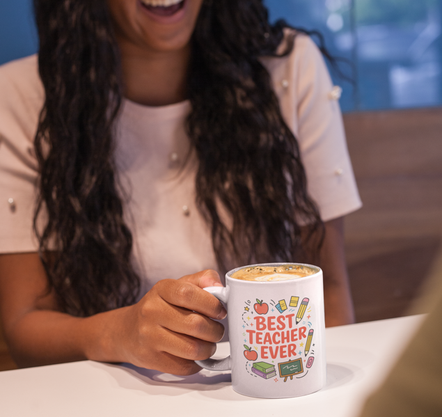 Best Teacher Ever Mug, Gift for Educators, Teacher Appreciation, School Supplies, Coffee Mug, Classroom Decor