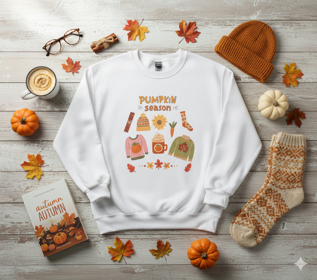 Pumpkin Season Sweatshirt 🍂✨Cozy Pumpkin Season Sweatshirt, Fall Fashion, Thanksgiving Gift, Autumn Apparel, Seasonal Wear, Unisex Crewneck