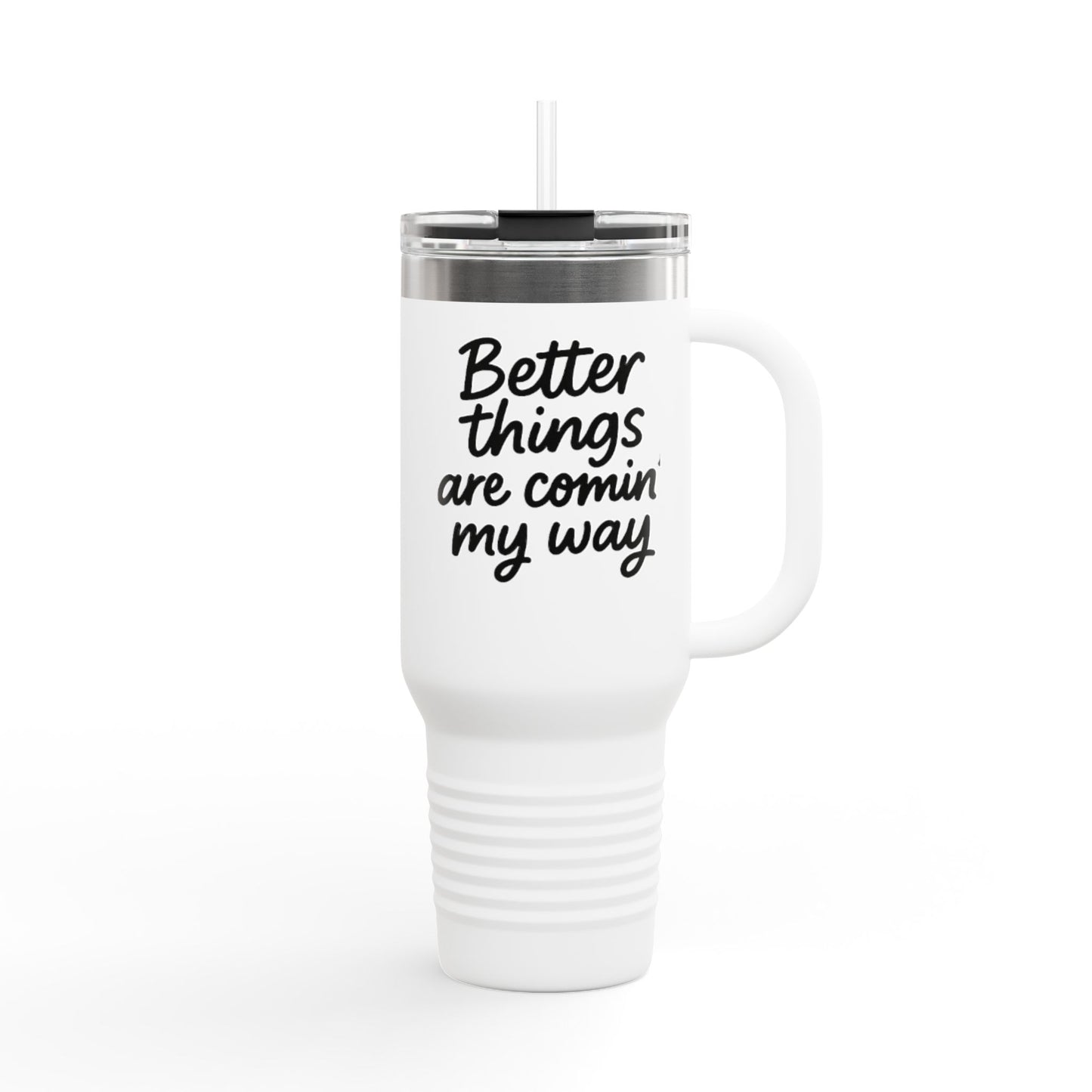 Inspirational Insulated Travel Mug, Better Things Are Comin' My Way - Motivational Drinkware for Coffee Lovers, Birthday Gift, Road [...]