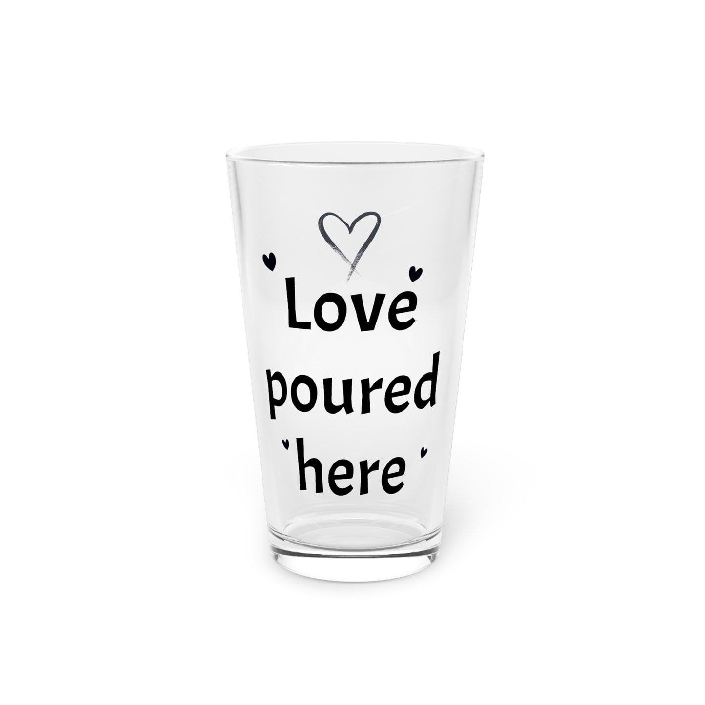 Personalized Pint Glass, Love Poured Here - Perfect for Weddings, Anniversaries, Housewarmings, Custom Drinkware, Gift for Couples